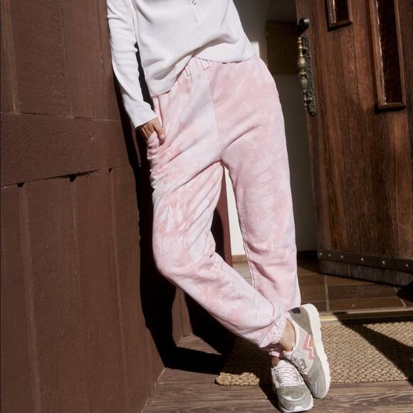 Anthropologie All Fenix Aryah Pink Tie Dye Joggers NEW - Picture 10 of 11